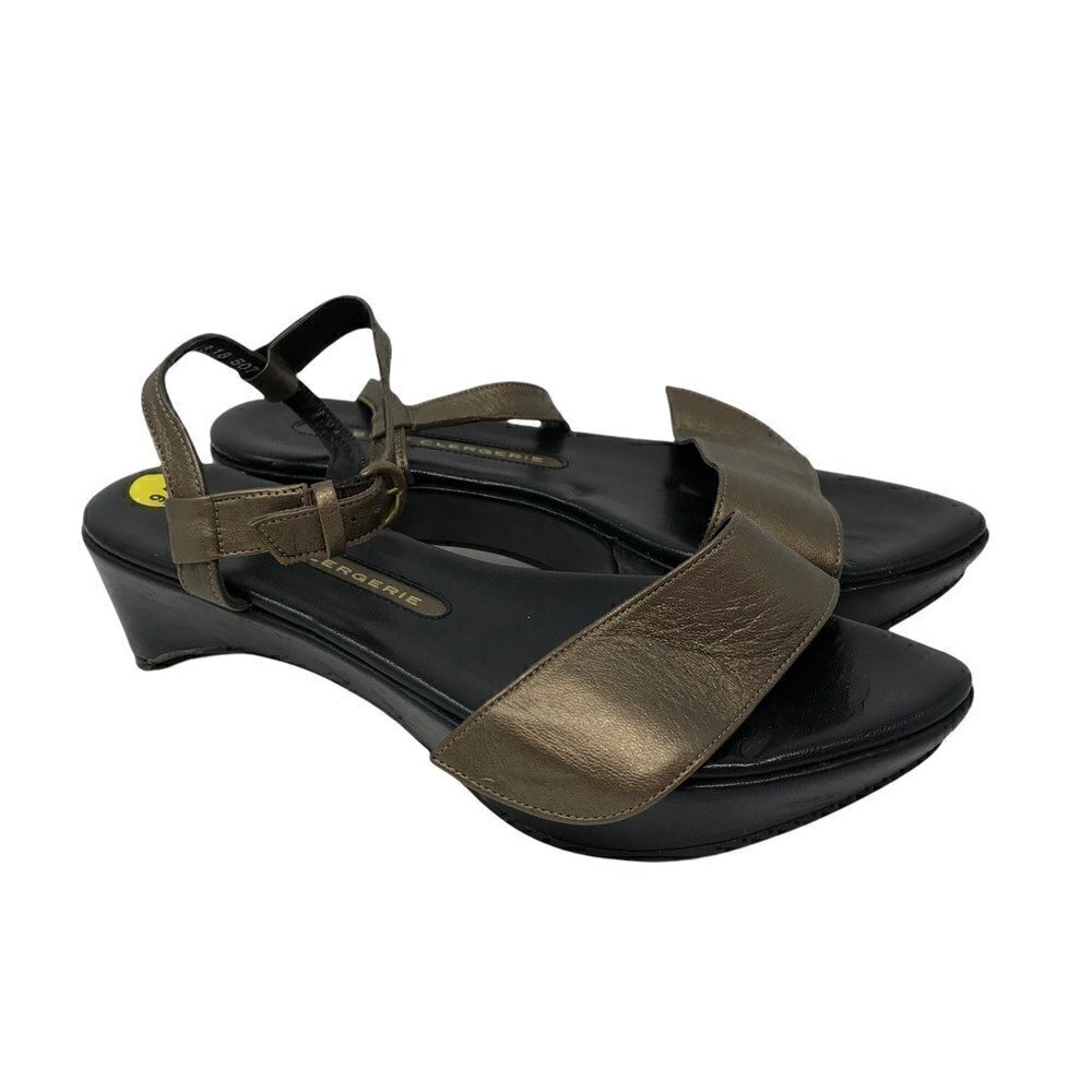 Robert Clergerie Womens Ankle Strap Sandals Brown Leather Adjustable Buckle 9.5